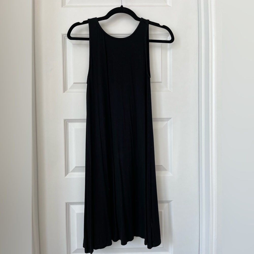 Black Cotton Swing Dress